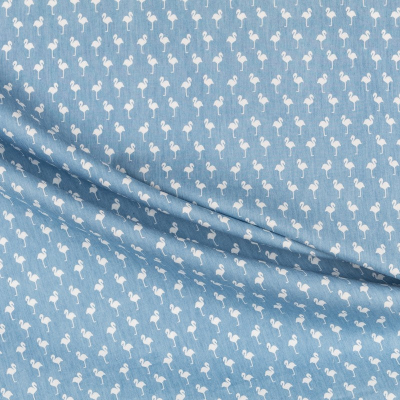 Denim Fino Flamencos Azul - Ribes y Casals