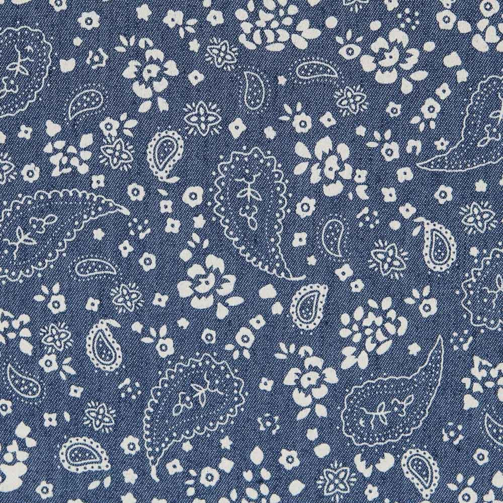 Denim Flores Paisley Azul Oscuro - Ribes y Casals