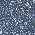 Denim Flores Paisley Azul Oscuro - Ribes y Casals