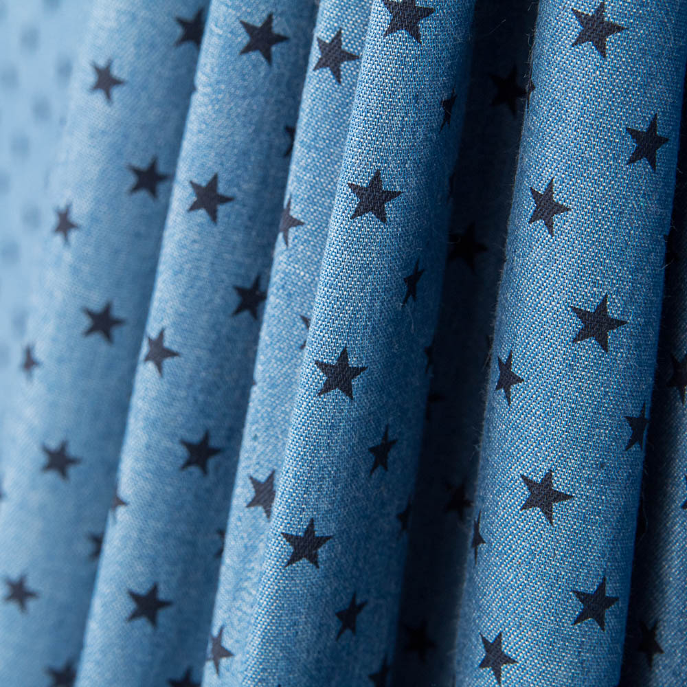 Denim Algodón Estrellas Negro - Ribes y Casals