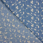 Retal Denim Bordado Flor Lúrex 80x150 cm - Ribes y Casals