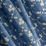 Retal Denim Bordado Flor Lúrex 80x150 cm - Ribes y Casals