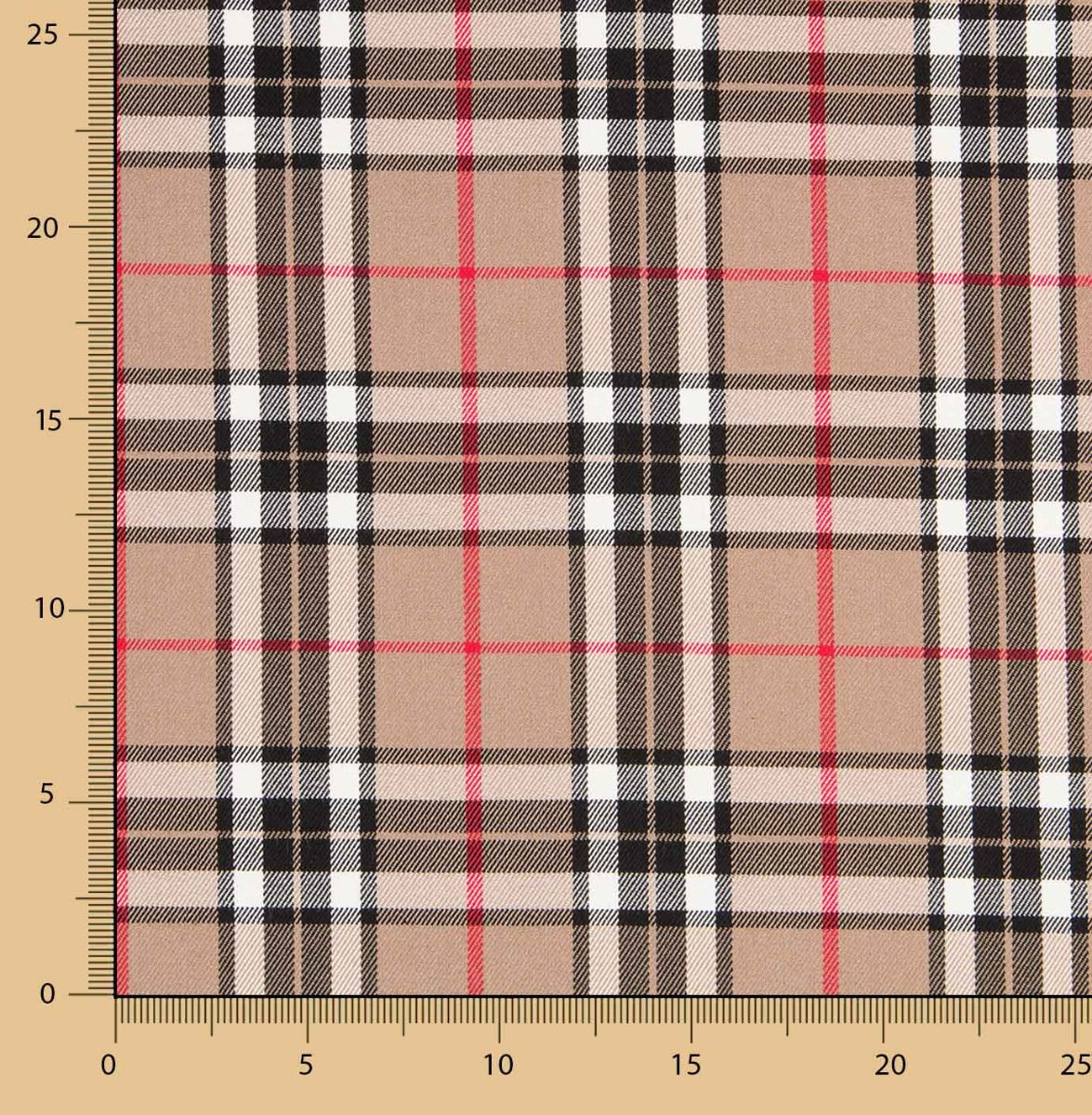 Doble Faz Cuadro Escocés Camel Ante Camel - Ribes y Casals
