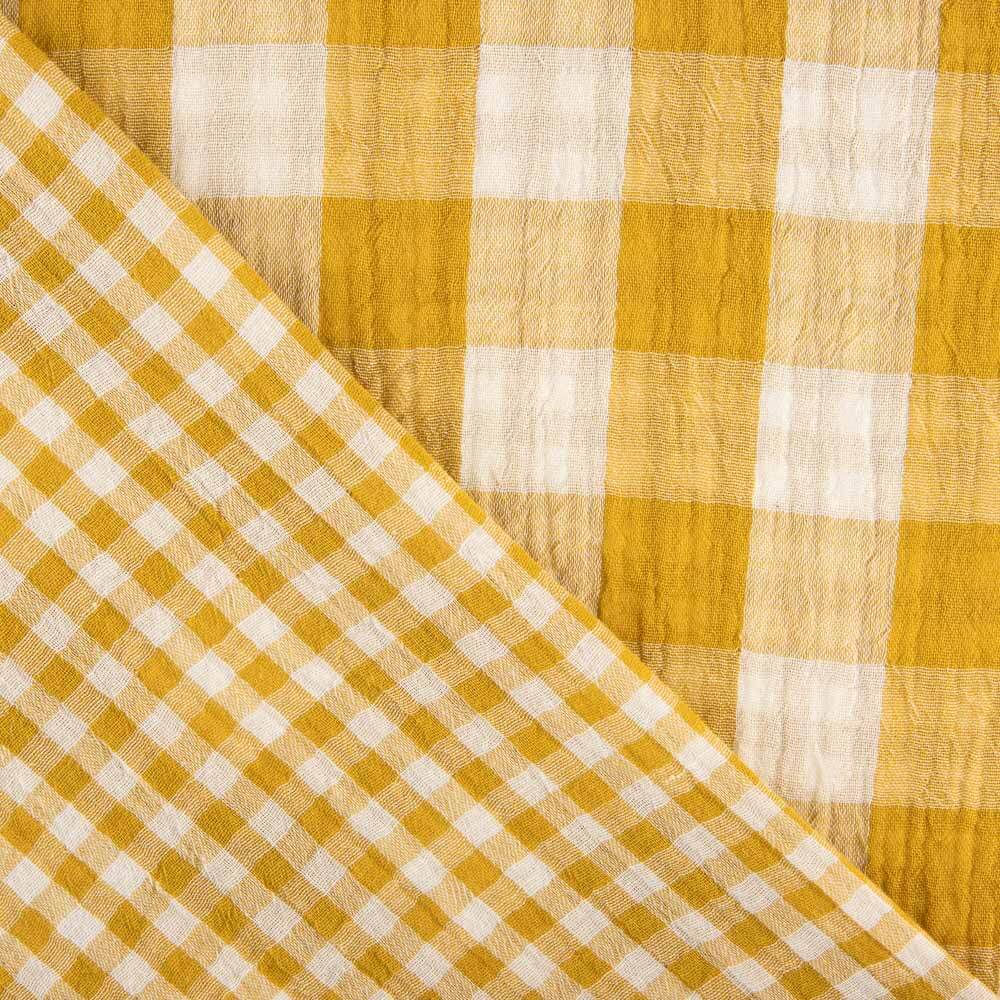 Doble Gasa Vichy Reversible Amarillo Oscuro - Ribes y Casals