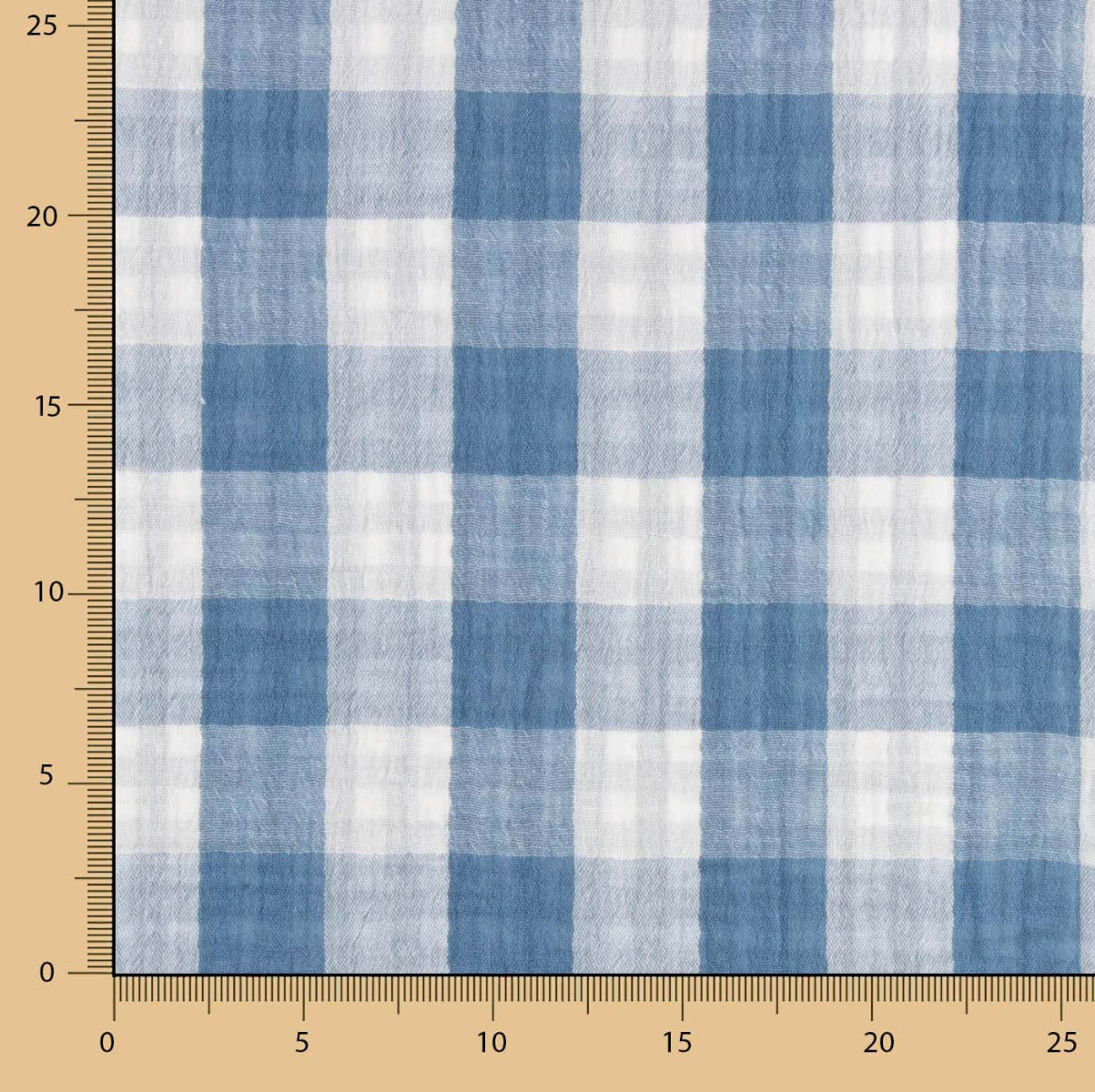 Doble Gasa Vichy Reversible Azul Denim Oscuro - Ribes y Casals