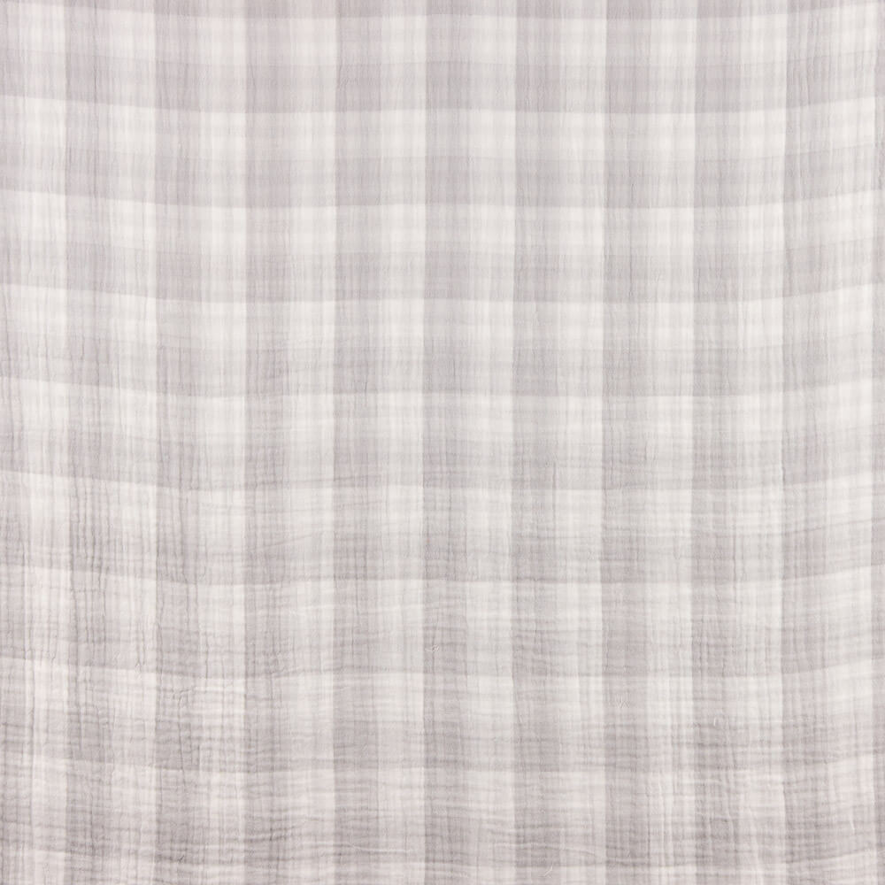 Doble Gasa Vichy Reversible Gris Claro - Ribes y Casals