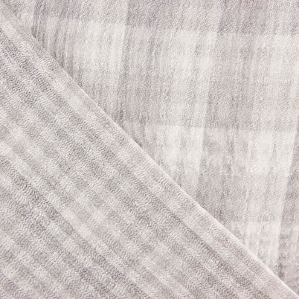 Doble Gasa Vichy Reversible Gris Claro - Ribes y Casals