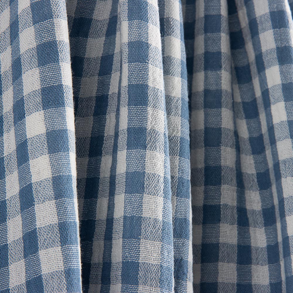 Doble Gasa Vichy Reversible Azul - Ribes y Casals