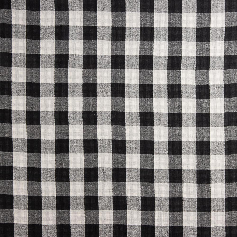 Doble Gasa Vichy Reversible Negra - Ribes y Casals