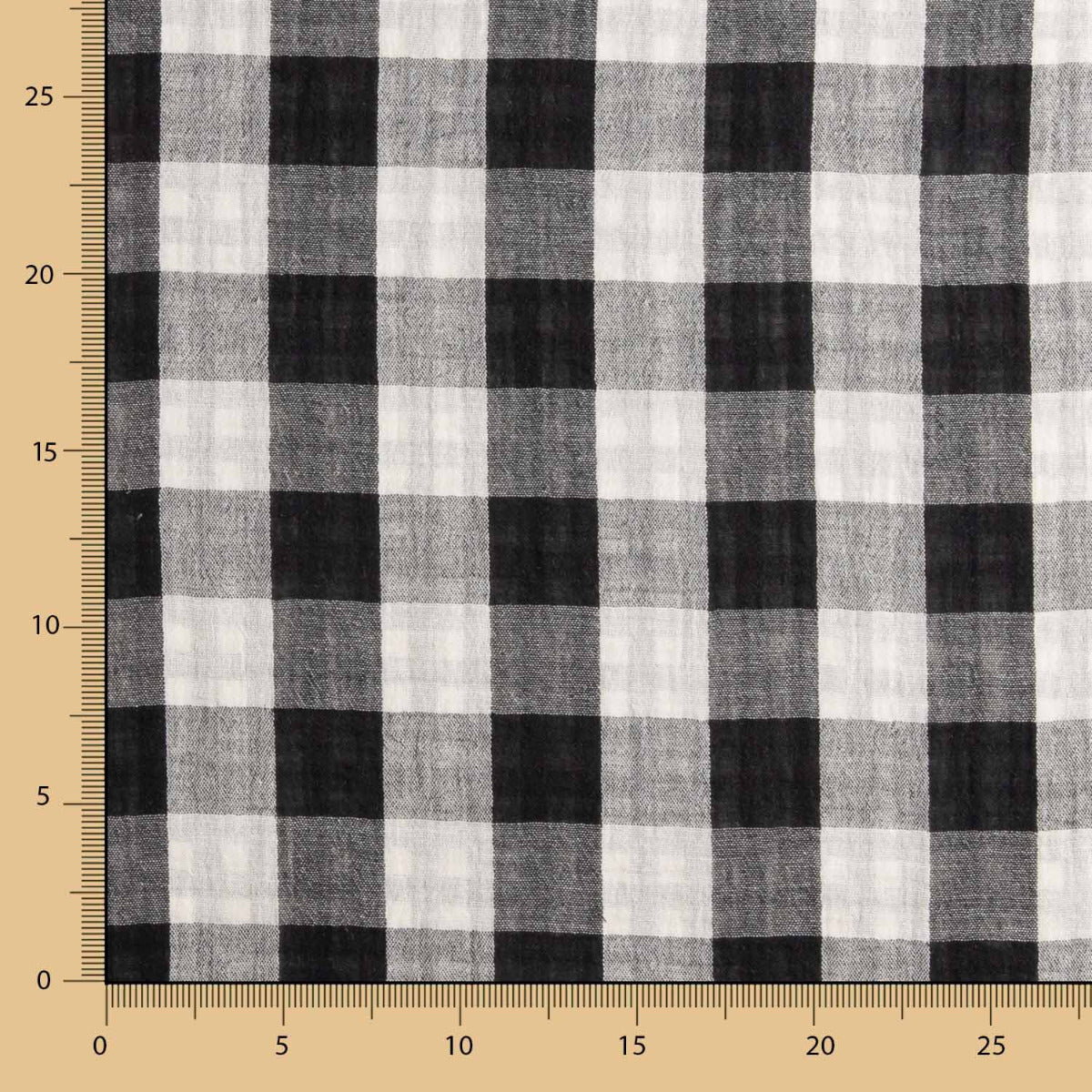 Doble Gasa Vichy Reversible Negra - Ribes y Casals