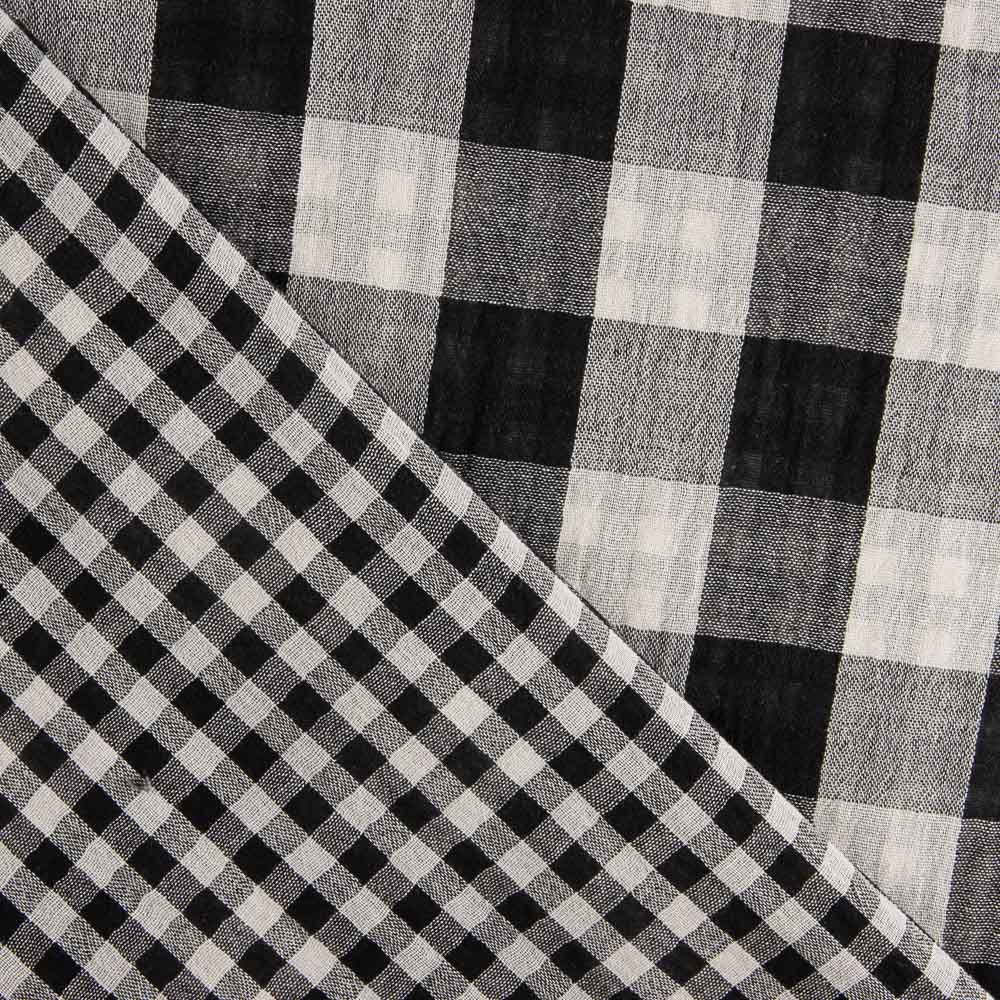 Doble Gasa Vichy Reversible Negra - Ribes y Casals