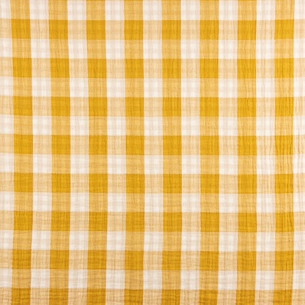 Doble Gasa Vichy Revesible Ocre - Ribes y Casals