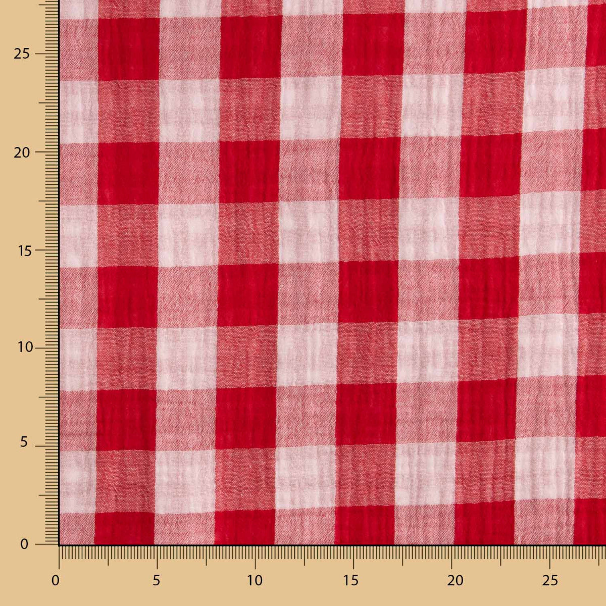 Doble Gasa Vichy Reversible Roja - Ribes y Casals