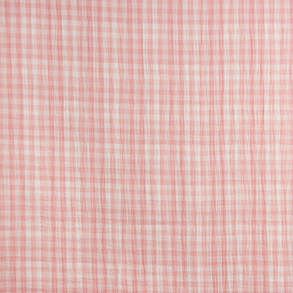 Doble Gasa Vichy Reversible Rosa Barbie - Ribes y Casals