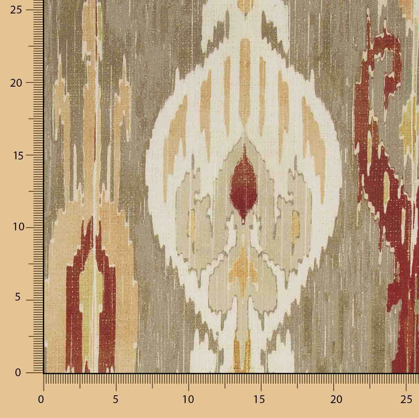 Loneta Efecto Lino Ikat Oriental Topo - Ribes y Casals