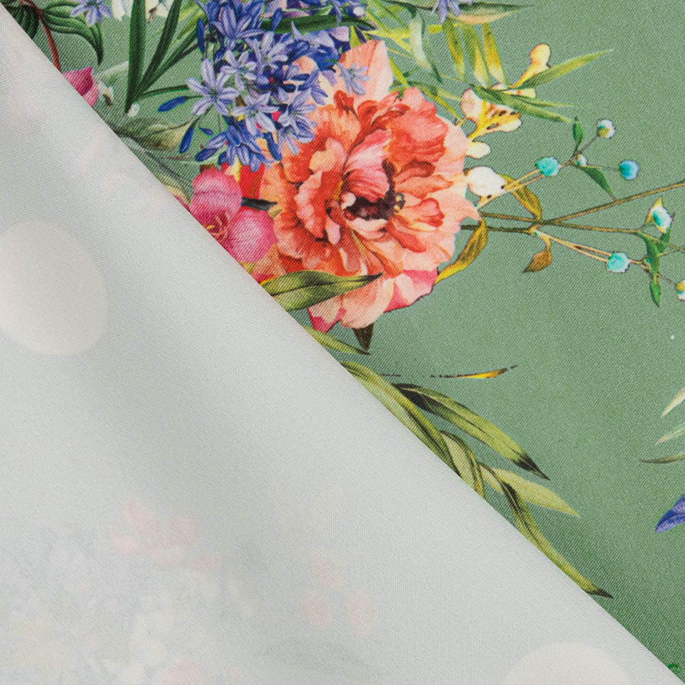 Gabardina Elástica Cretona Lunar Verde Salvia - Ribes y Casals