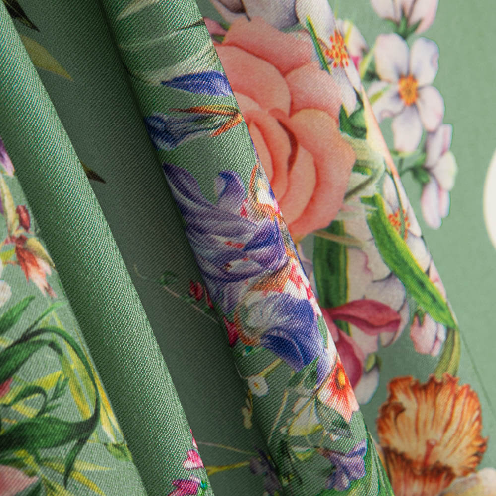 Gabardina Elástica Cretona Lunar Verde Salvia - Ribes y Casals