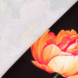 Gabardina Elástica Tulipanes Negro - Ribes y Casals