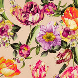 Gabardina Elástica Tulipanes Rosa - Ribes y Casals