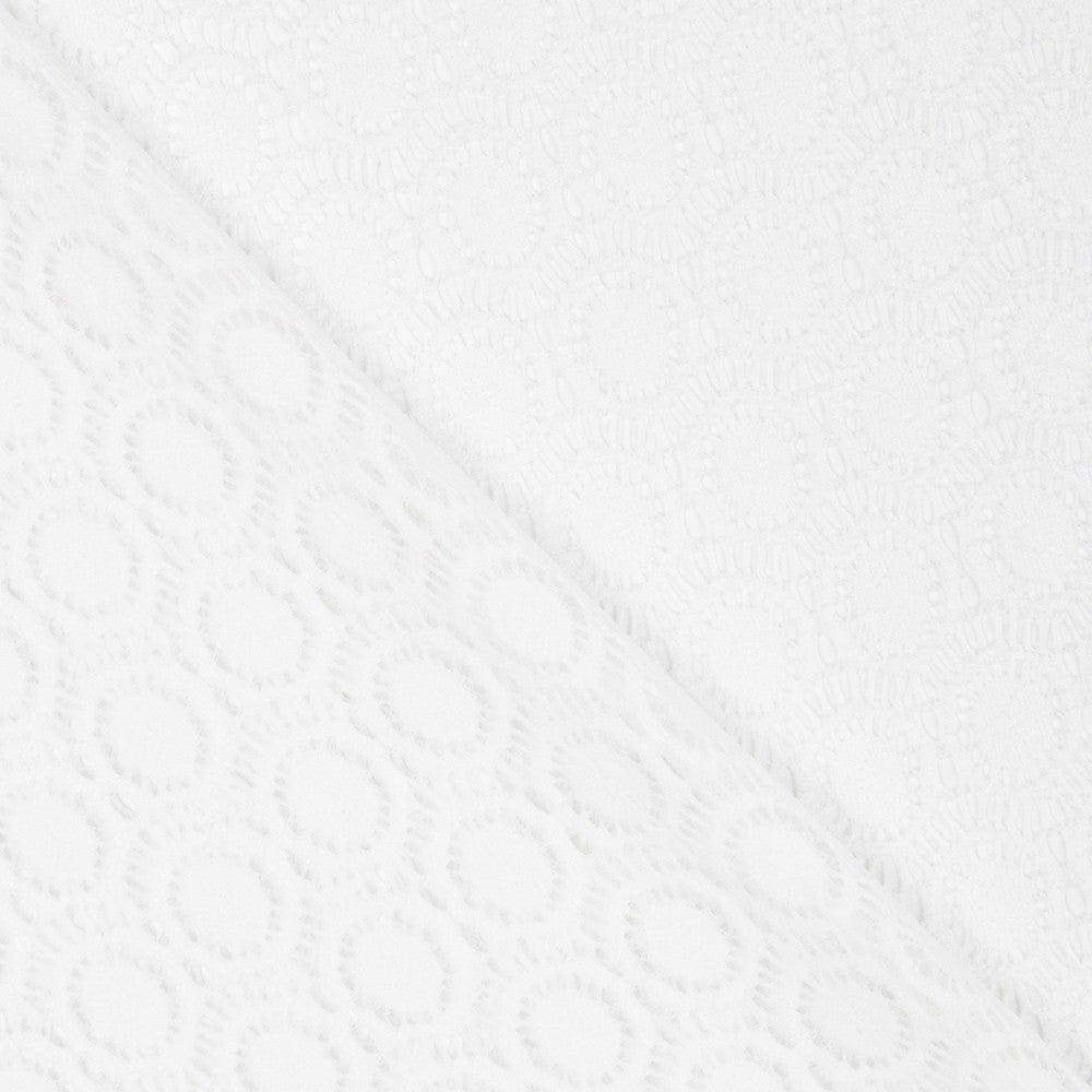 Encaje Elástico Geométrico Blanco Natural - Ribes y Casals