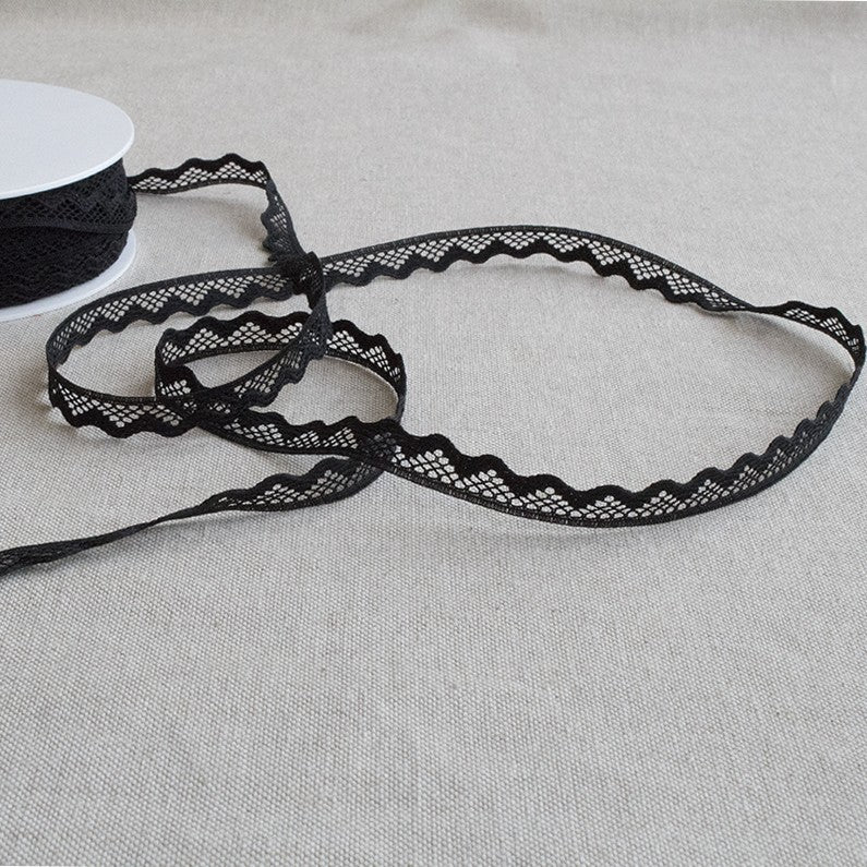 Encaje Nylon Negra 10mm - Ribes y Casals