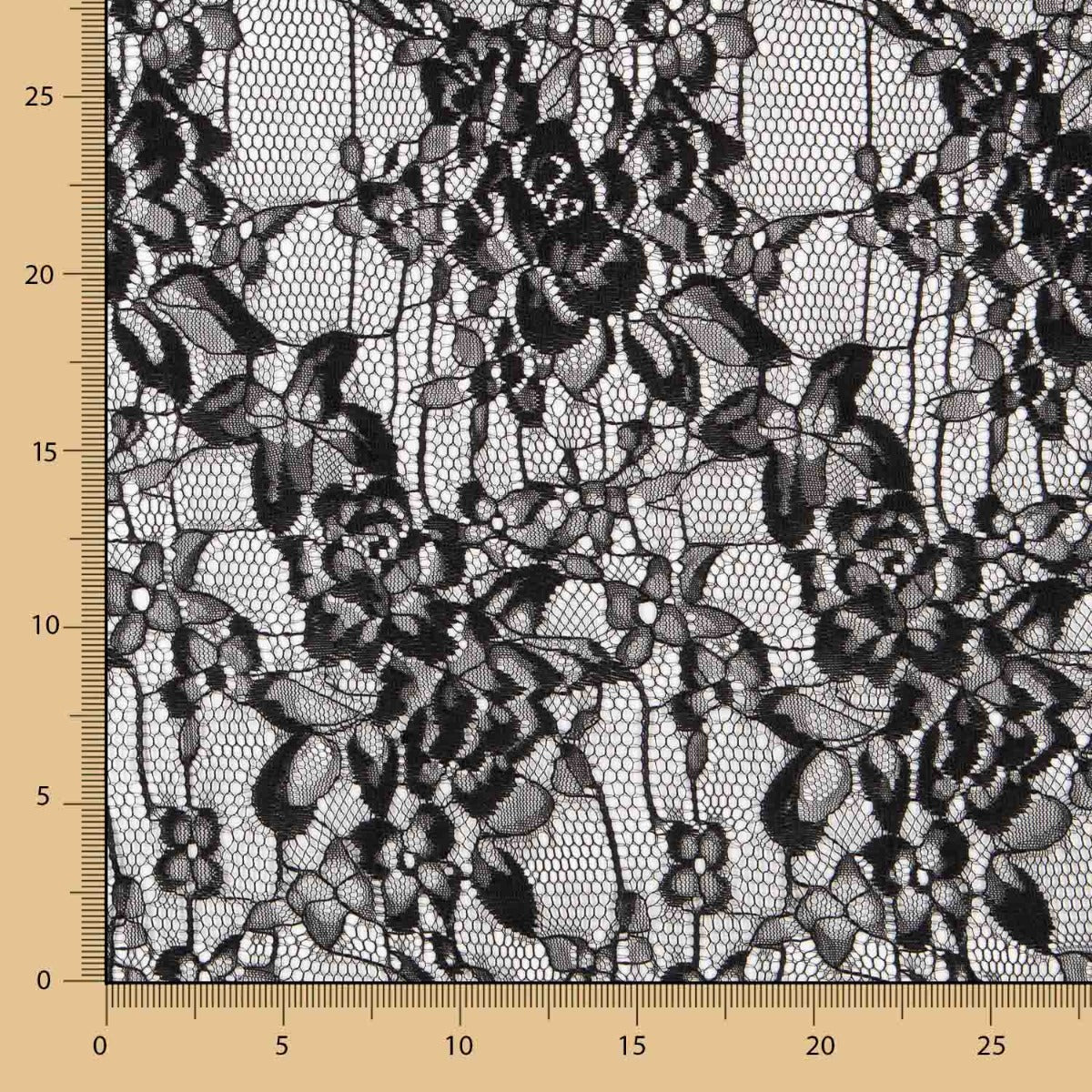 Encaje Fino Floral Negro - Ribes y Casals