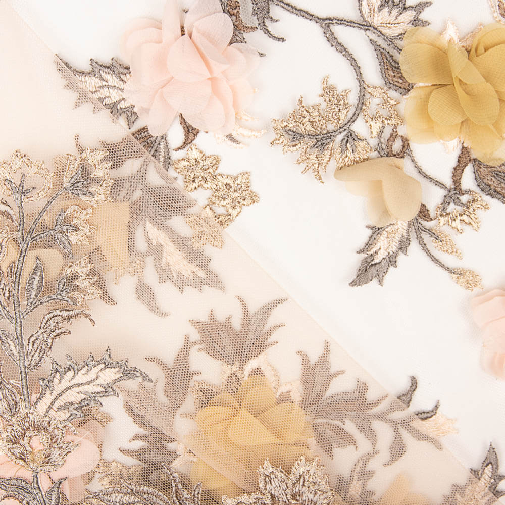 Encaje Lurex Fantasía Salmón - Ribes y Casals