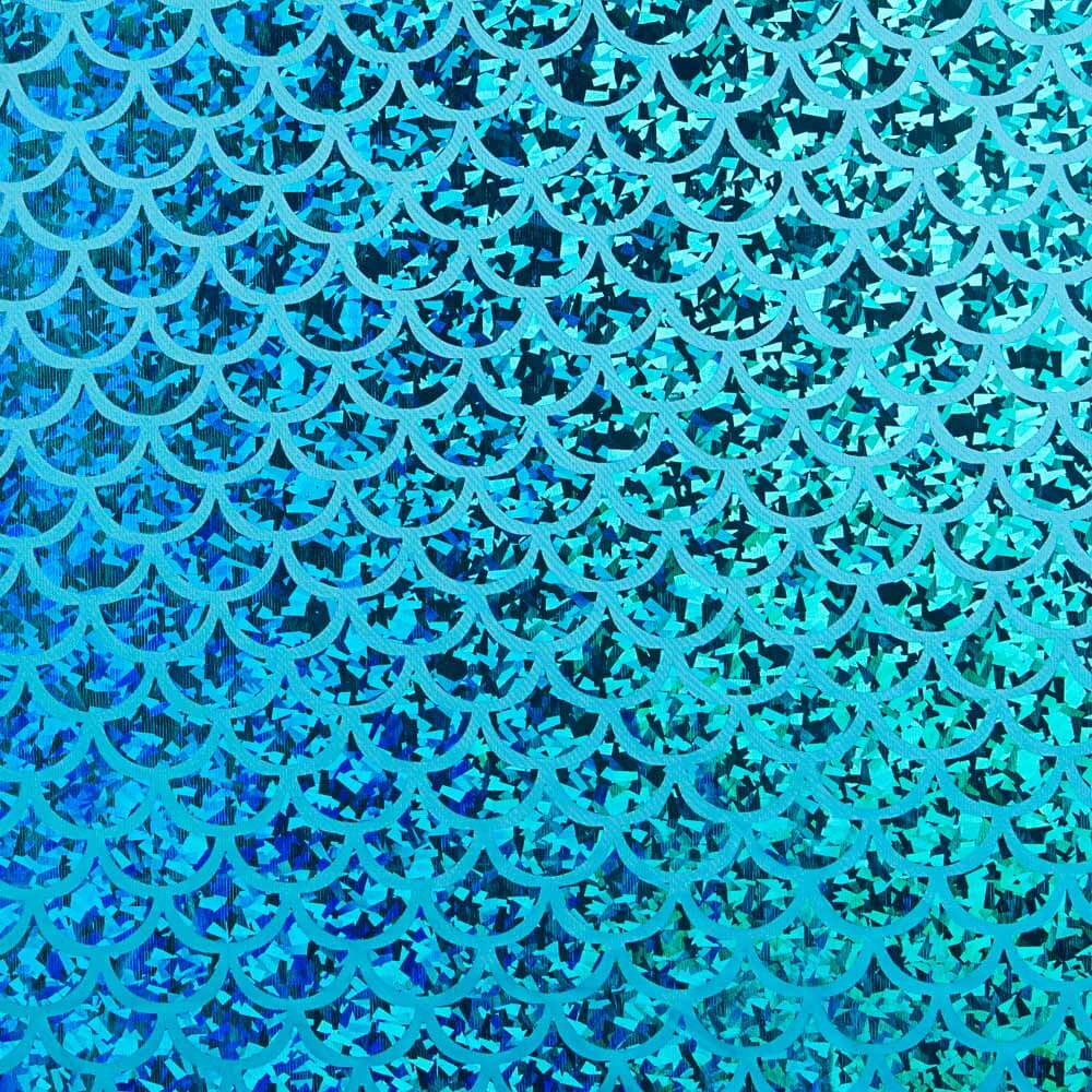 Foil Printed Escamas Hologram Azul - Ribes y Casals