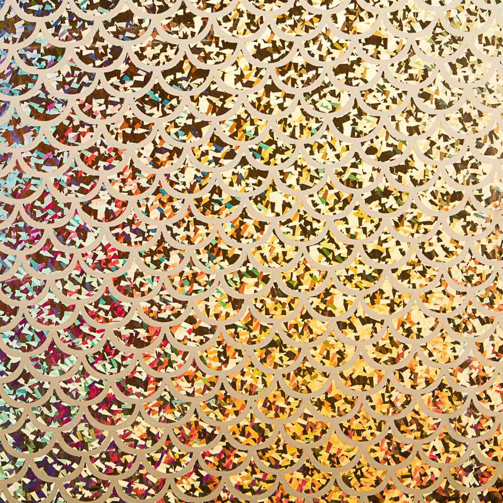 Foil Printed Escamas Hologram Oro - Ribes y Casals