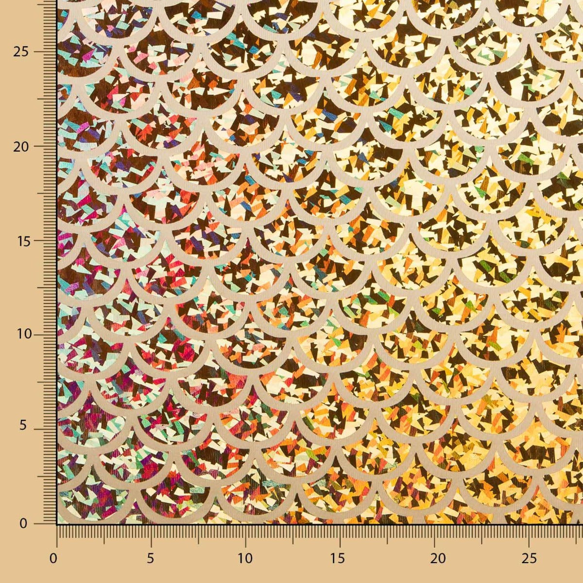 Foil Printed Escamas Hologram Oro - Ribes y Casals