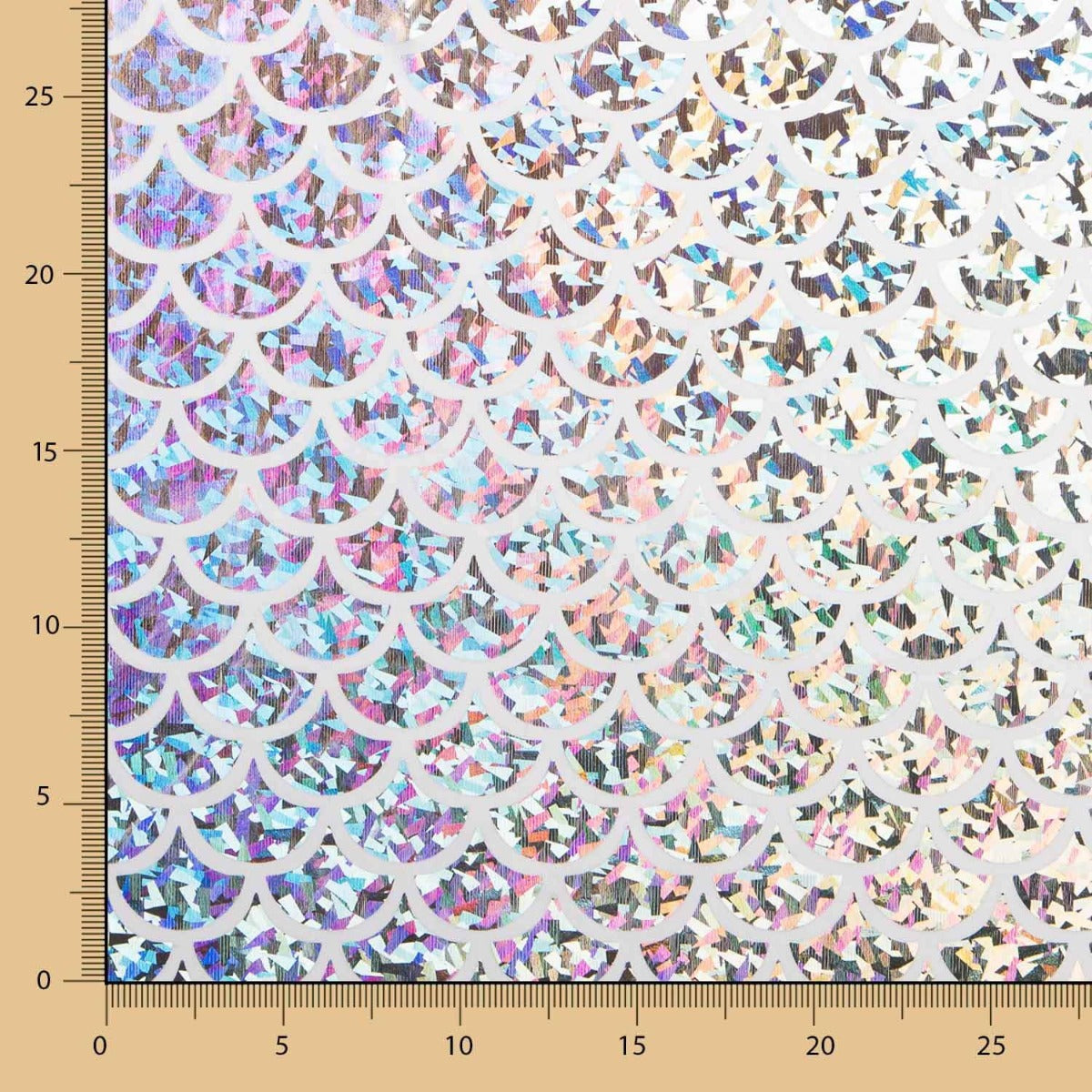 Foil Printed Escamas Hologram Blanco - Ribes y Casals