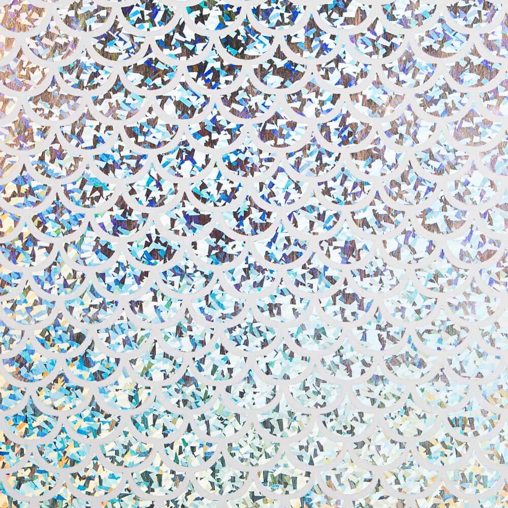 Foil Printed Escamas Hologram Blanco - Ribes y Casals