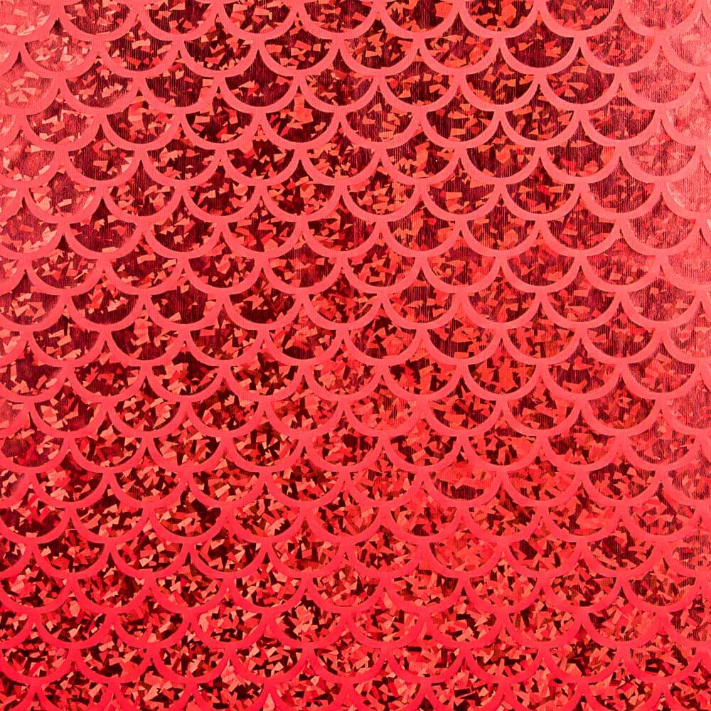 Foil Printed Escamas Hologram Rojo - Ribes y Casals
