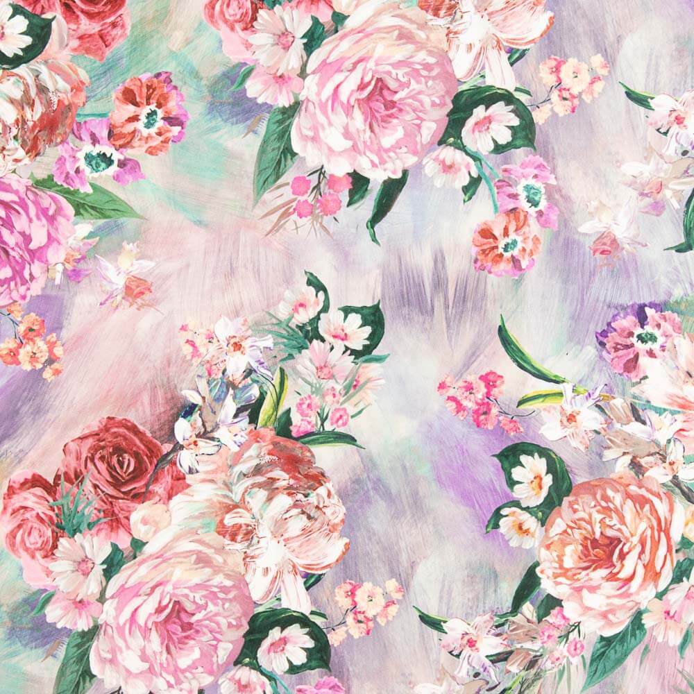 Fama Strecht Cretona Acuarela Lila - Ribes y Casals