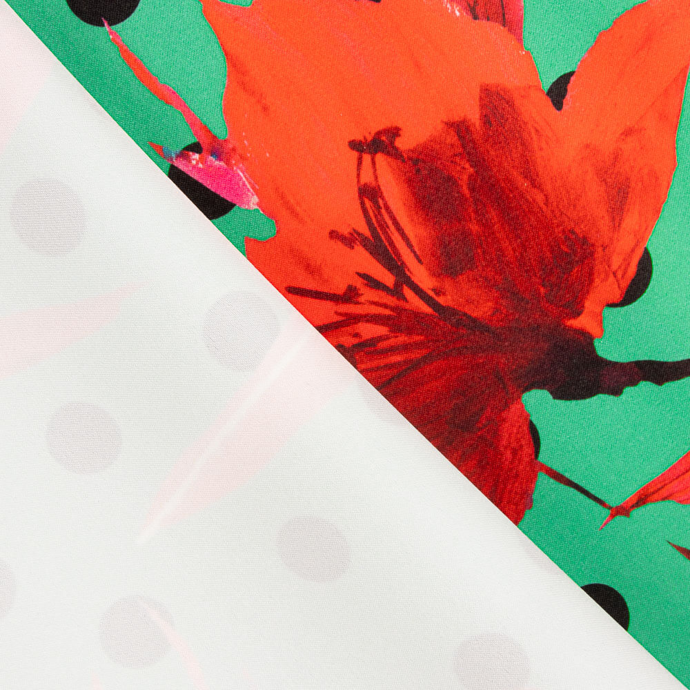 Fama Strecht Flores Lunar Verde - Ribes y Casals