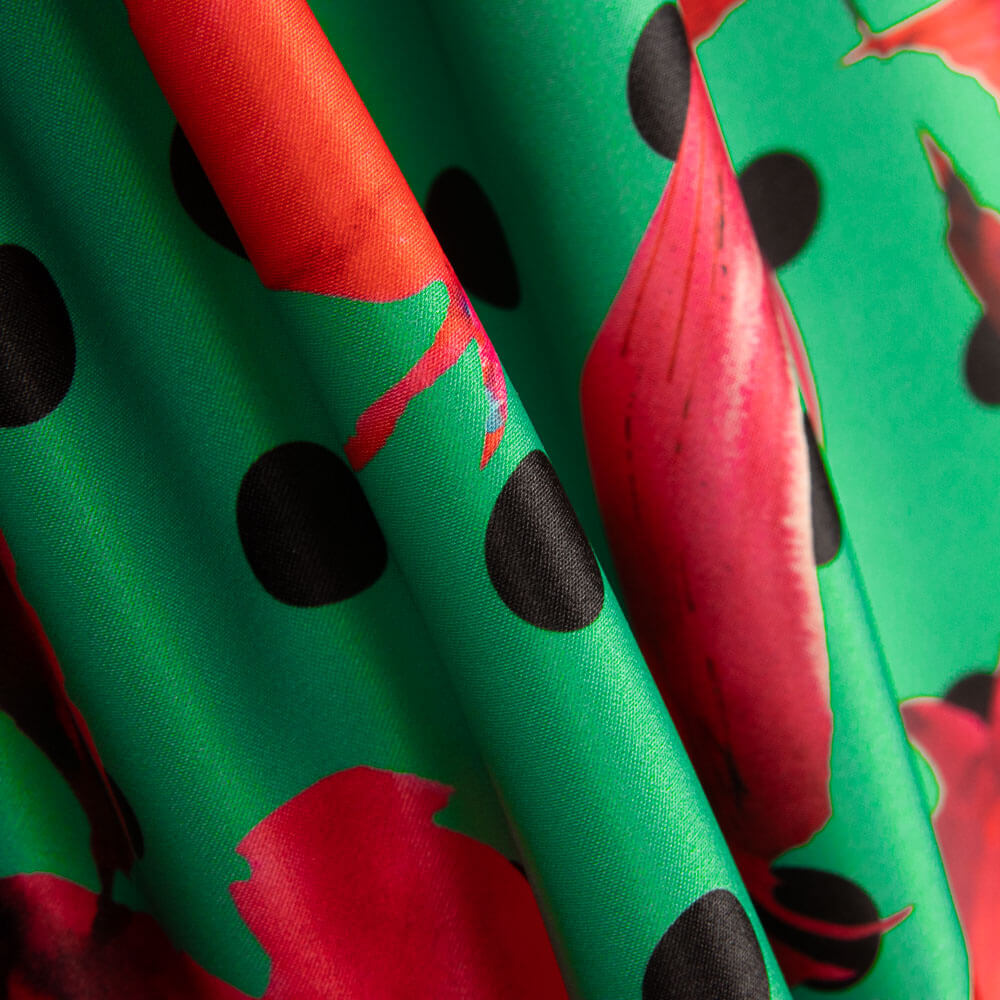 Fama Strecht Flores Lunar Verde - Ribes y Casals