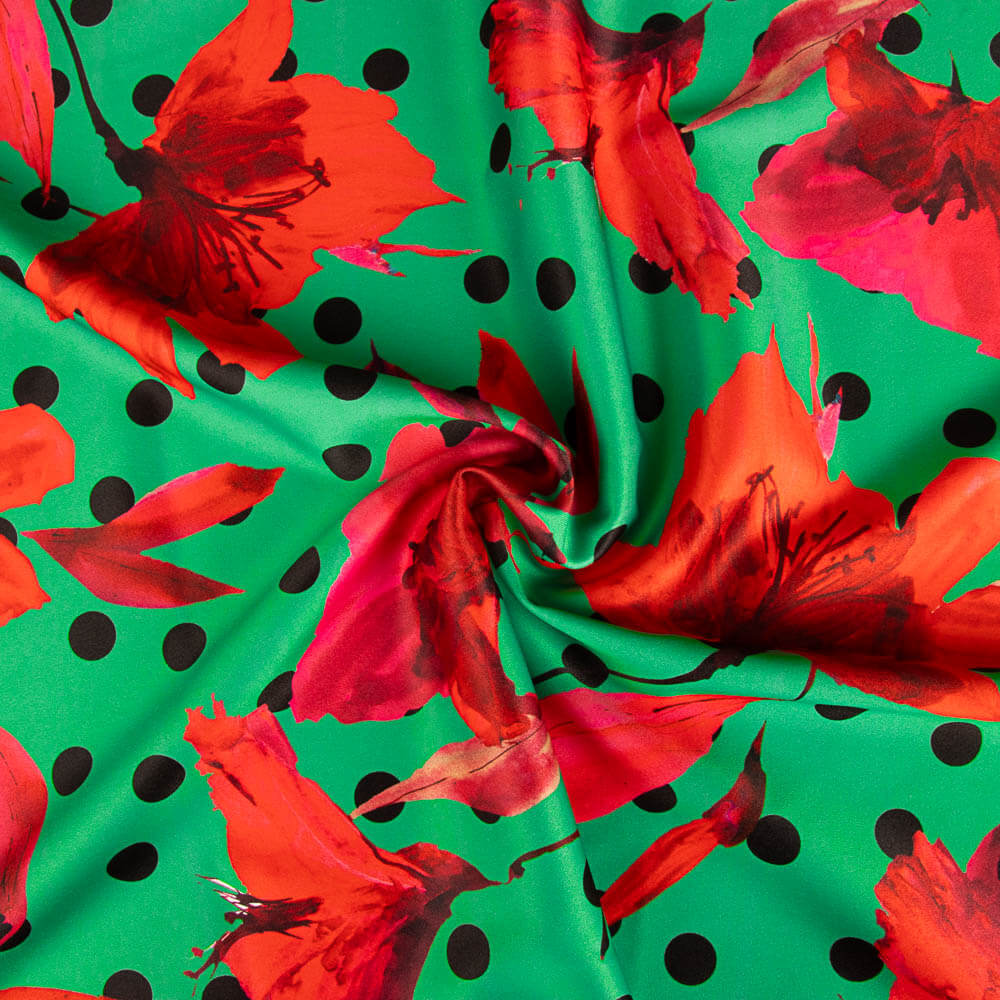 Fama Strecht Flores Lunar Verde - Ribes y Casals