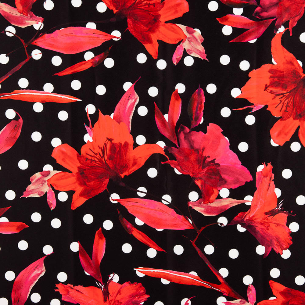 Fama Strecht Flores Lunar Negro - Ribes y Casals