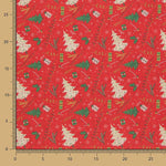 Fieltro Estampado Navidad Árboles Rojo - Ribes y Casals