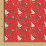 Fieltro Estampado Navidad Árboles Rojo - Ribes y Casals