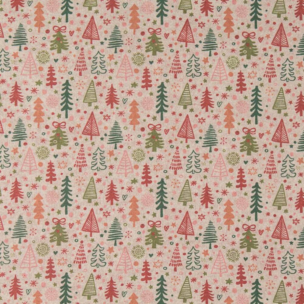 Fieltro Estampado Navidad Árboles Gris - Ribes y Casals