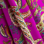 Crepe Poliéster Dibujo Cachemire Fucsia Oscuro - Ribes y Casals