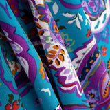 Crepe Poliéster Cachemire Turquesa - Ribes y Casals