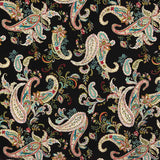 Crepe Poliéster Dibujo Cachemire Negro - Ribes y Casals