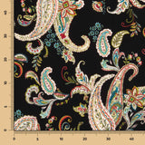 Crepe Poliéster Dibujo Cachemire Negro - Ribes y Casals