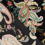 Crepe Poliéster Dibujo Cachemire Negro - Ribes y Casals