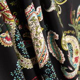 Crepe Poliéster Dibujo Cachemire Negro - Ribes y Casals