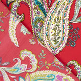 Crepe Poliéster Dibujo Cachemire Rojo - Ribes y Casals