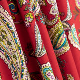 Crepe Poliéster Dibujo Cachemire Rojo - Ribes y Casals