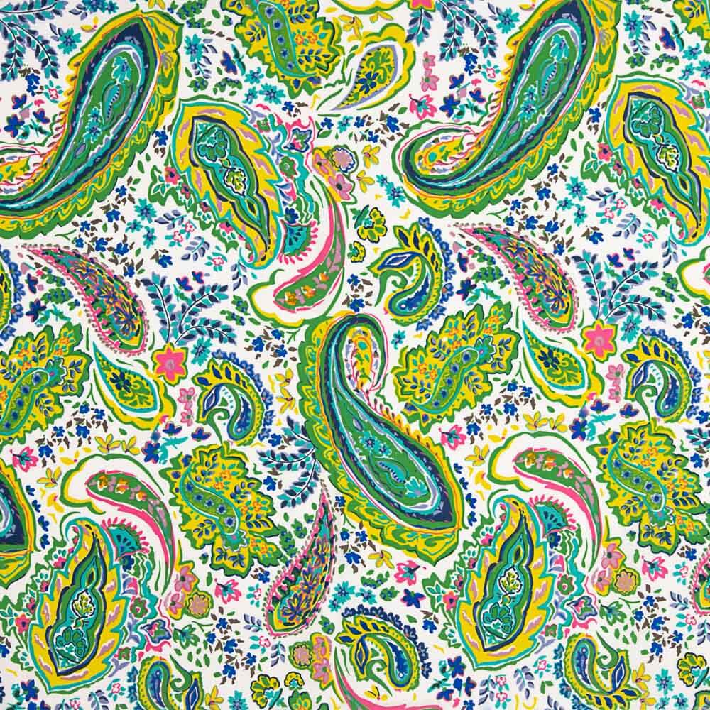 Crepe Poliéster Cachemire Verde Jade - Ribes y Casals